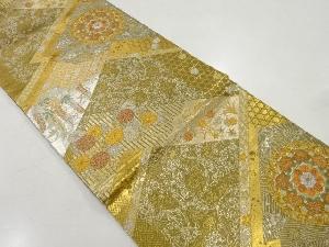 リサイクル　純金二重箔華紋に藤・菊模様織出し袋帯